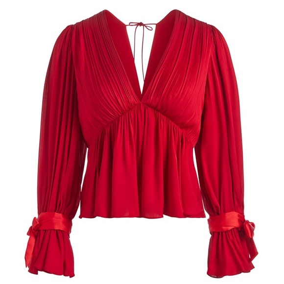 Elegant Red Women's Top - Picture 3 of 6